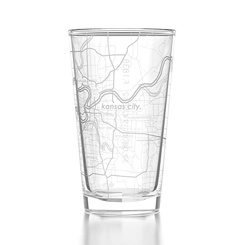 Beer Kitchen Kansas City Mo 64111: Unique Kansas City Map Pint Glass Gift