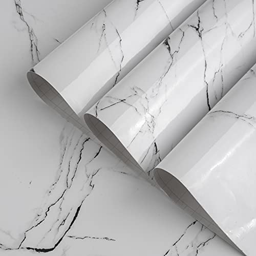 Black And White Granite Kitchen Countertops: Stylish DIY Peel-and-Stick Ideas