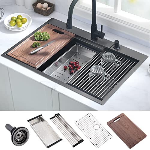 Black Kitchen Sink With Black Faucet: Sleek Style and Ultimate Functionality