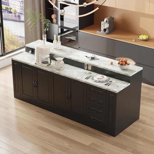 Black Marble Kitchen Island