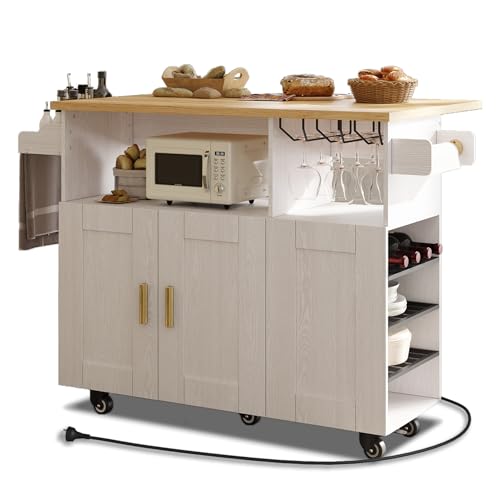 Built in Microwave Kitchen Island: Stylish Storage and Power Outlet Solutions