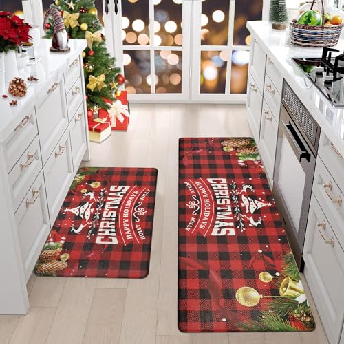 Christmas Anti Fatigue Kitchen Mat for Cozy Holiday Cooking Comfort