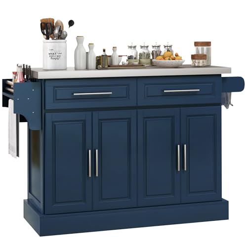 Dark Blue Kitchen Island