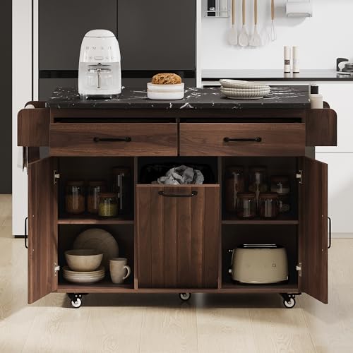 Dark Wood Kitchen Island: Stylish Storage & Functionality for Every Home