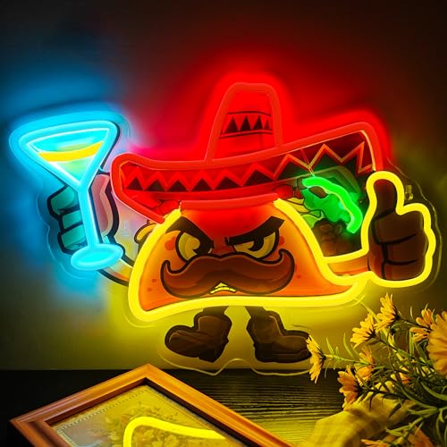 El Taco Rico Mexican Kitchen Neon Signs and Flags for Vibrant Decor