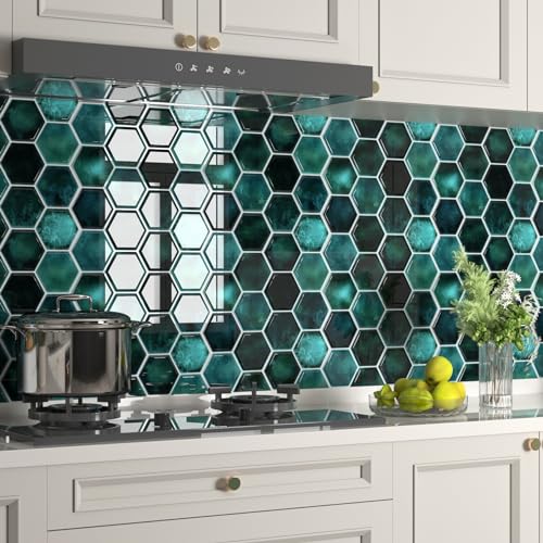 Embossed Hexagon Backsplash Tile Kitchen