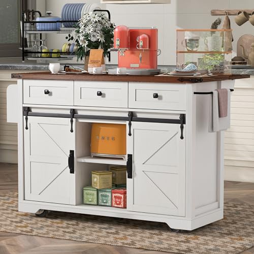 Farmhouse Kitchen Kitchen Island With Seating: Stylish Storage & Comfort Combined