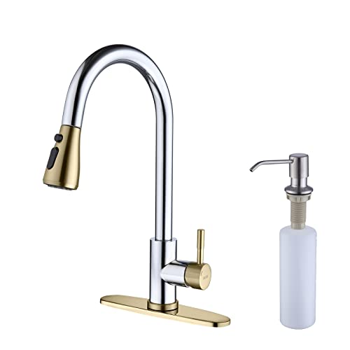 Gold And Silver Kitchen Faucet