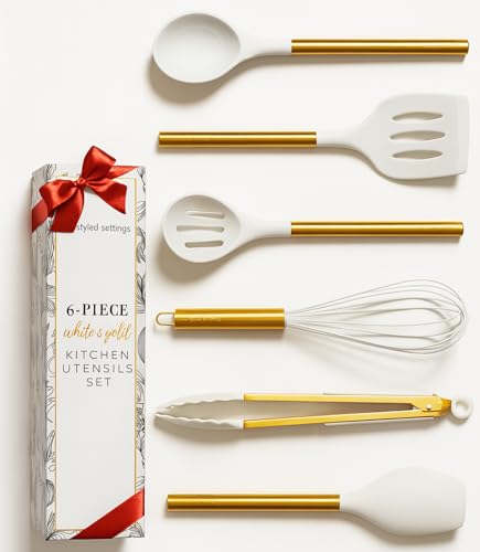 Gold Hardware White Kitchen Essentials: Stylish Utensils and Cabinet Pulls