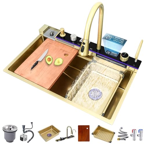 Gold Stream Multifunctional Waterfall Kitchen Sink