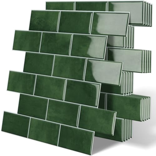 Green Tile Kitchen Backsplash