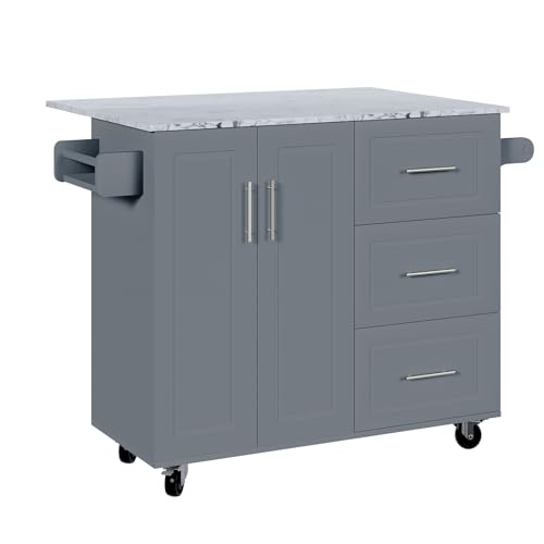 Grey Island White Kitchen