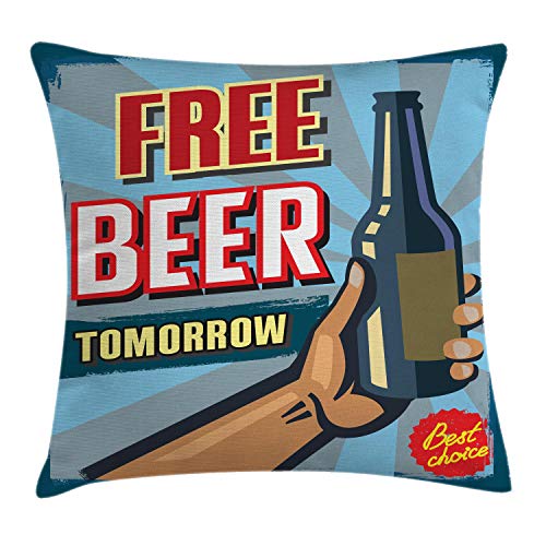 Indigo Kitchen And Alehouse Vintage Throw Pillow: Fun Pub Decor Accent