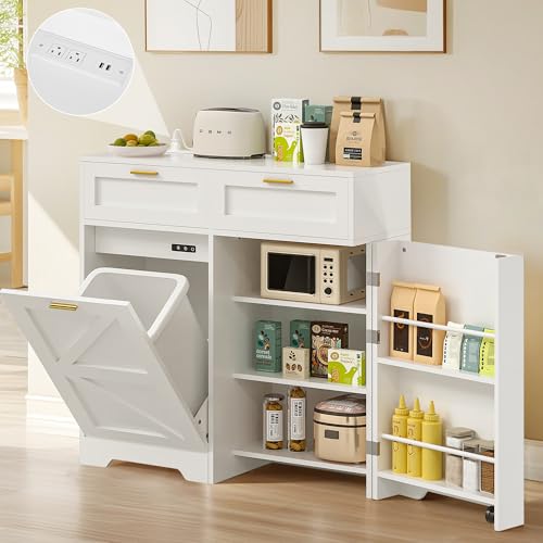Kitchen Cabinet With Trash Bin