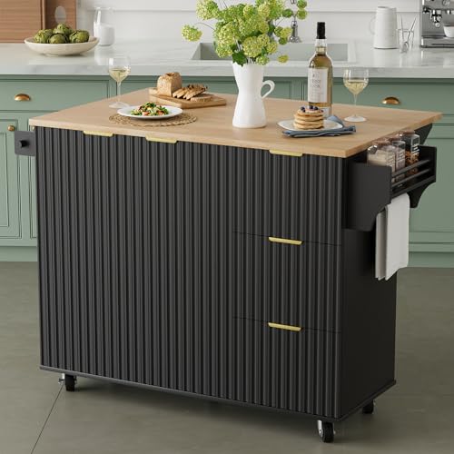 Kitchen Designs With Island Ideas Featuring Stylish Rolling Storage Carts