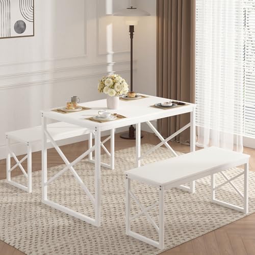 Kitchen Table With Bench White