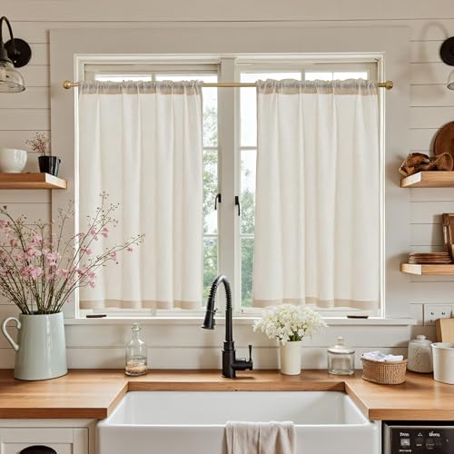 Kitchen Window Cafe Curtains: Stylish Linen Tiers for Cozy Farmhouse Vibes