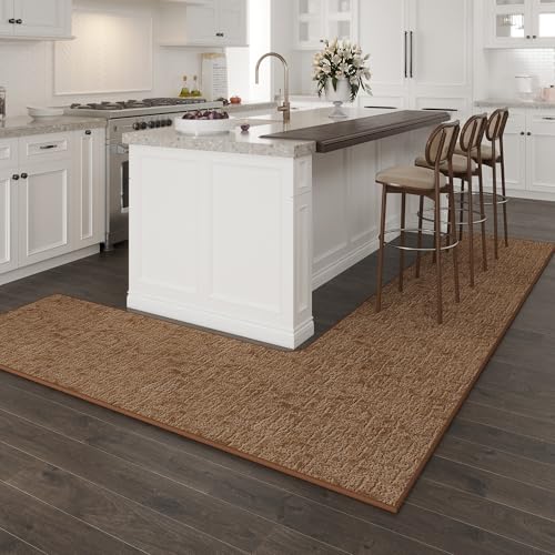 L Shaped Kitchen Designs With Island: Stylish Rugs and Rolling Kitchen Islands