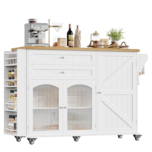 Latitude Run Rolling Kitchen Island: Stylish Mobility Meets Practical Kitchen Storage