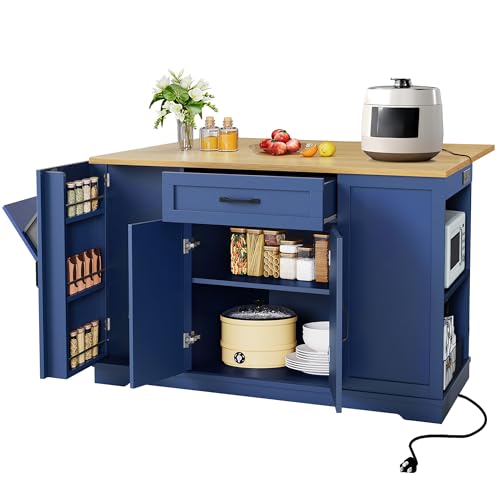 Navy Blue Kitchen Island