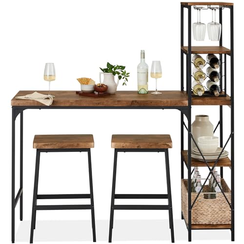 Pacci Italian Kitchen Bar: Stylish 3-Piece Dining Set with Storage