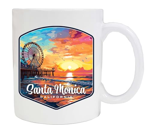 R&D Kitchen Santa Monica Ceramic Coffee Mug Set Perfect Souvenir Gift