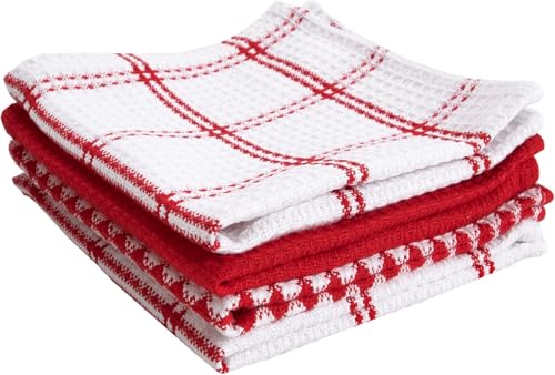 Red Kitchen Dish Towels: Soft, Absorbent, and Durable Cotton Picks