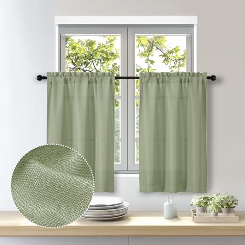 Sage Green Kitchen Curtains: Stylish, Light-Filtering Tiers for Cozy Spaces