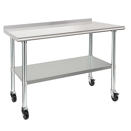 Stainless Steel Industrial Kitchen Table: Durable, Mobile, and NSF-Certified Prep Solution