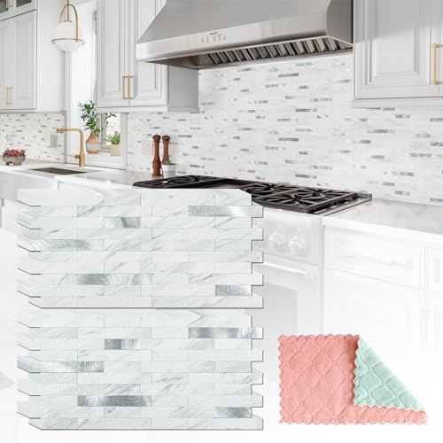 White Marble Backsplash Kitchen
