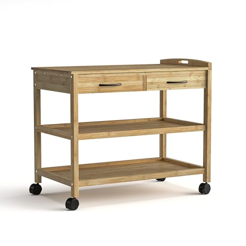Zeke’S Kitchen & Bar Bamboo Cart: Stylish Storage for Every Space